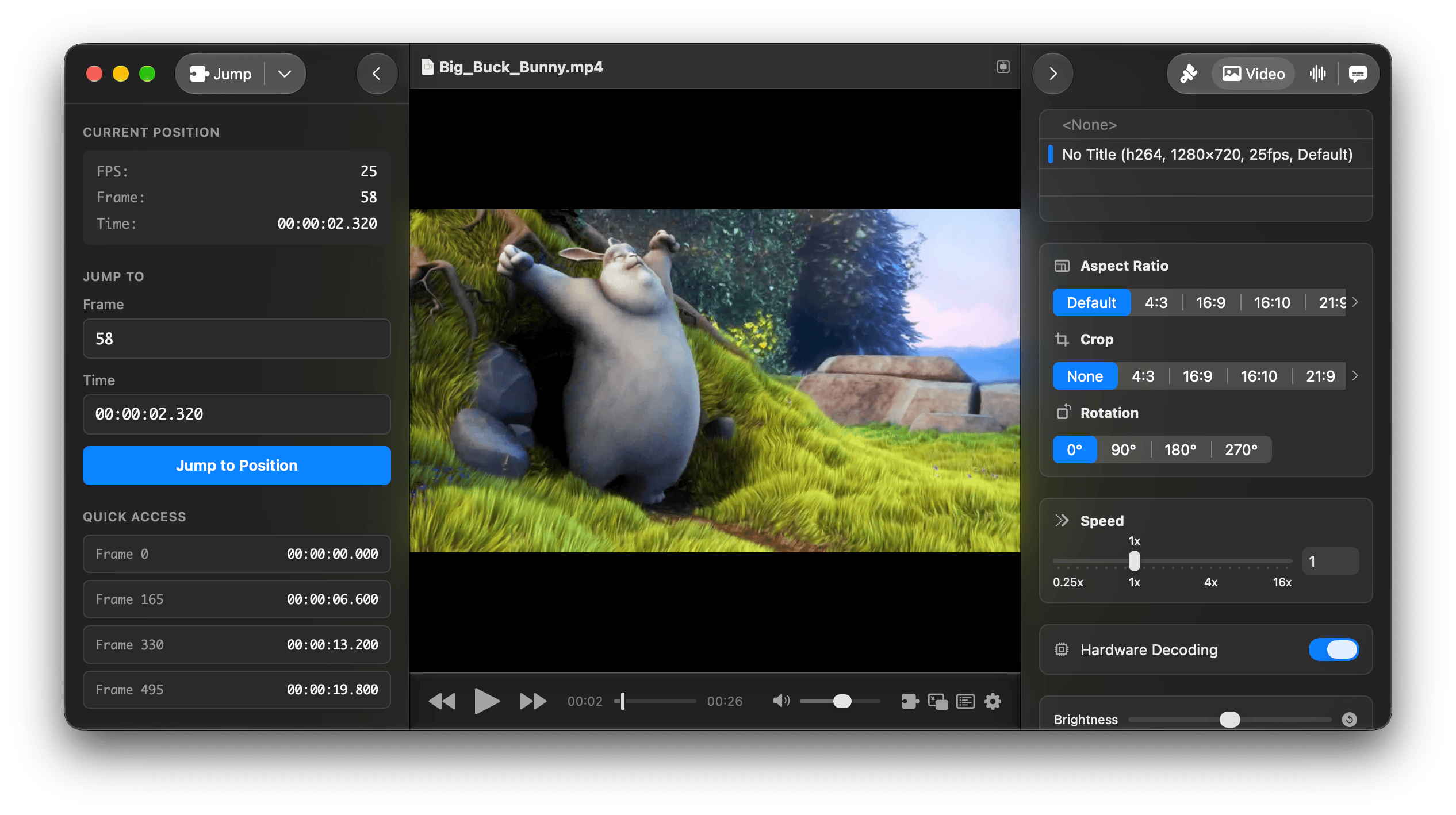 Docked panels in IINA 1.5.0