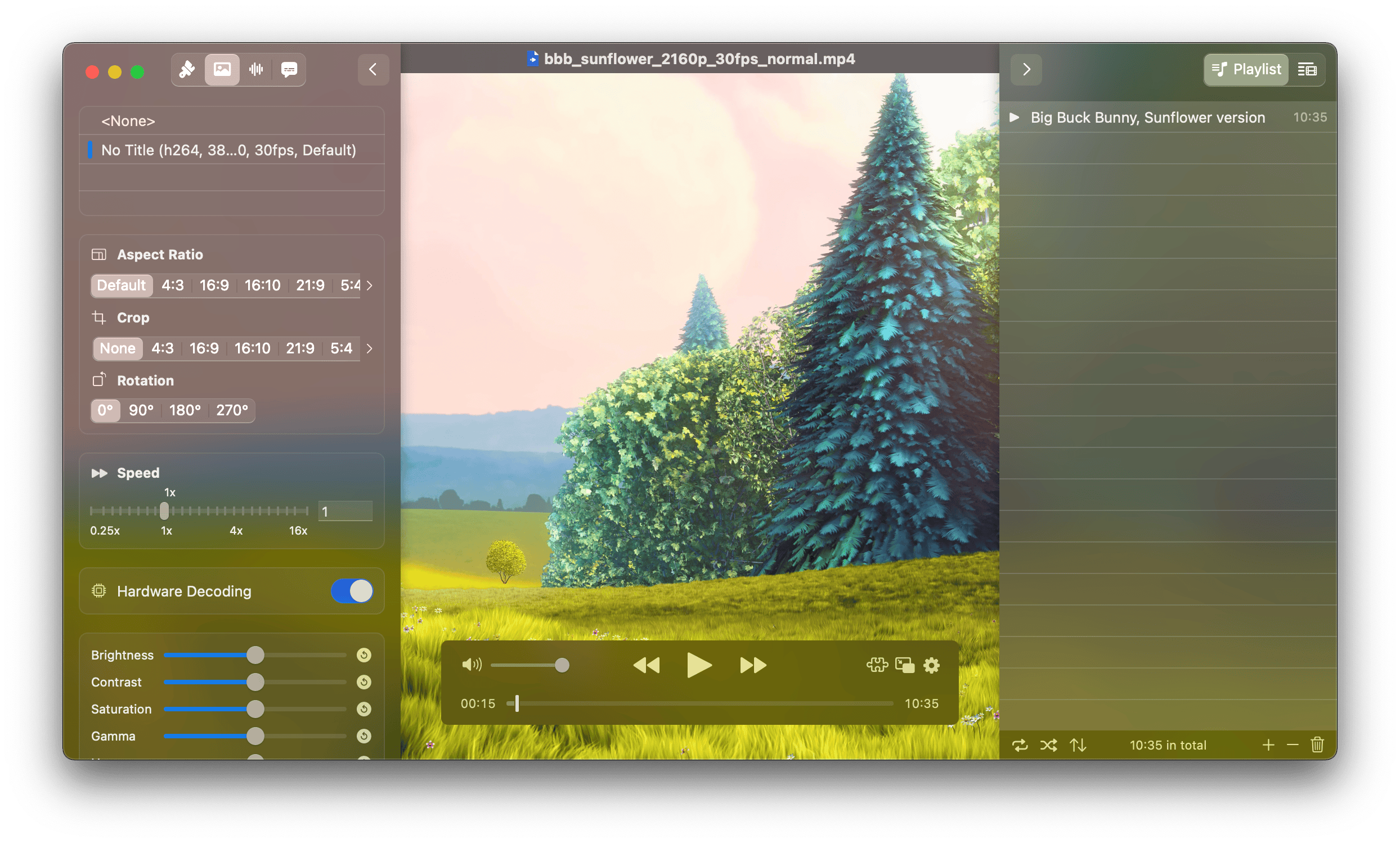 macOS 11 with Compact Interface in IINA 1.5.0