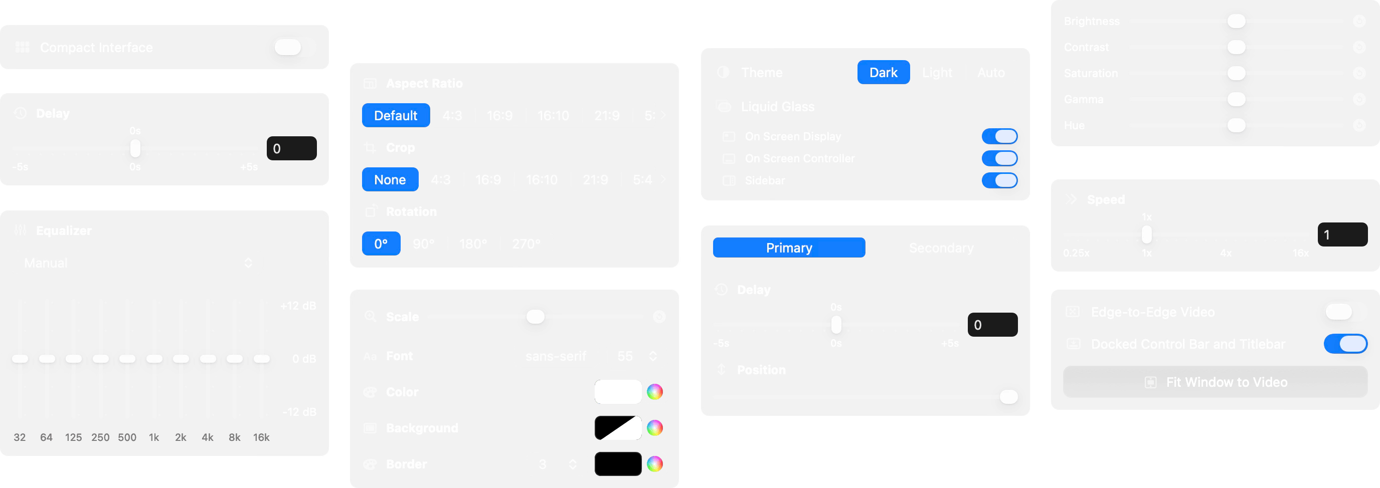 IINA player with customizable sidebars and controls